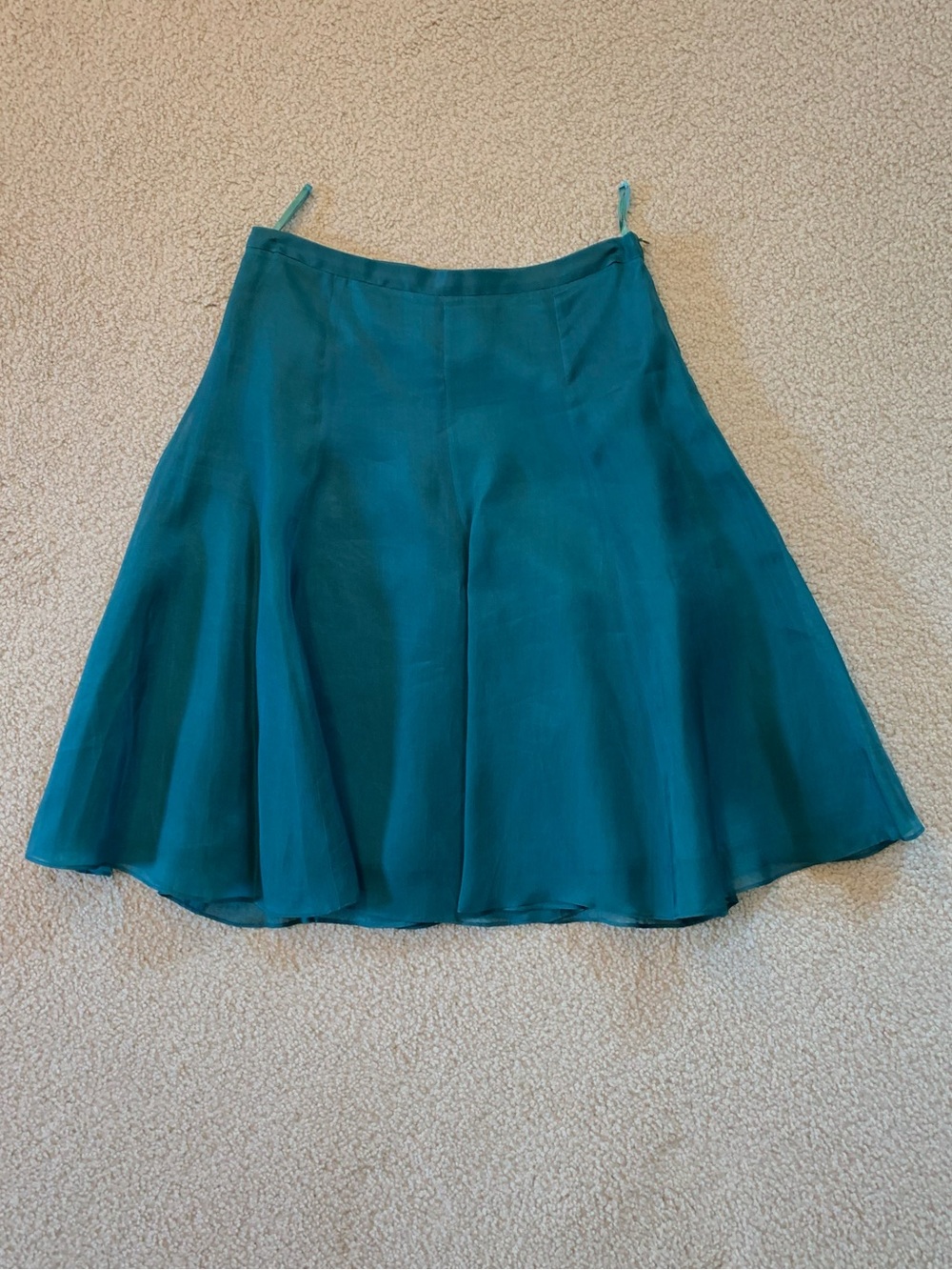Banana Republic Silk Flared Skirt - Deep Forest Green/Teal - Size 4